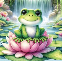 JACAROU - CUTE FROG 30CM X 30CM - DIAMOND DOTZ